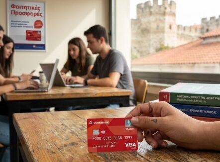 Φοιτητής που αιτείται την κάρτα Student Visa Eurobank